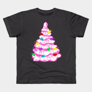 Pink Vintage Ceramic Christmas Tree Kids T-Shirt